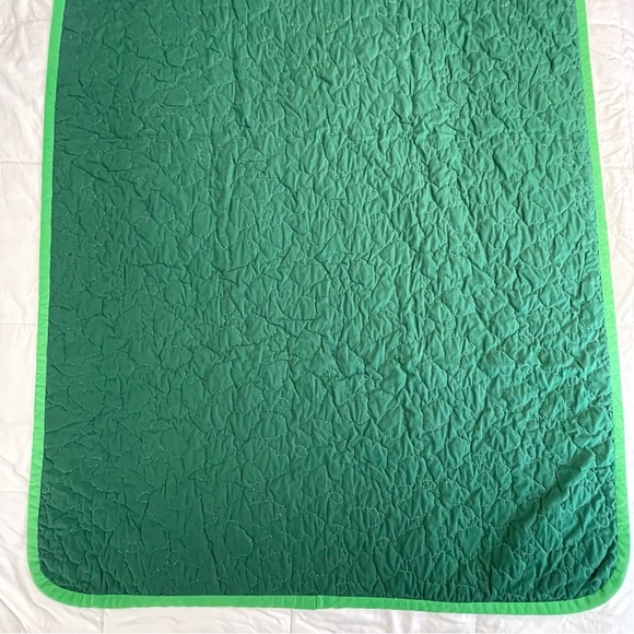 Vintage Handmade John Deere Quilted Throw Blanket Country Farmhouse 68”X43” - Picture 7 of 12